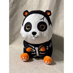 Belly Buddy Halloween Panda Skeleton Plush Stuffed Animal  Orange Black 13 inch